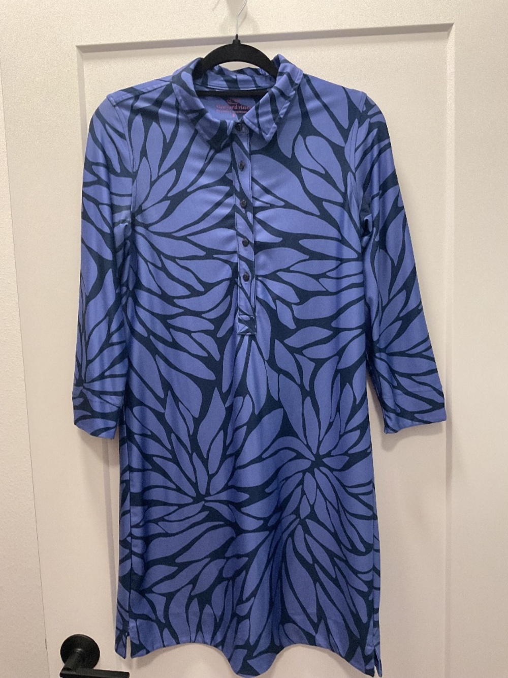 Vineyard Vines Blue Floral-Print Shift Dress